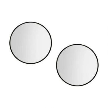 Embellir 2 Wall Mirror Makeup 50cm Home Decor Framed Mirrors Bathroom Round Black