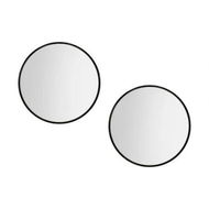 Detailed information about the product Embellir 2 Wall Mirror Makeup 50cm Home Decor Framed Mirrors Bathroom Round Black