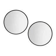 Detailed information about the product Embellir 2 Wall Mirror Makeup 70cm Home Decor Framed Mirrors Bathroom Round Black