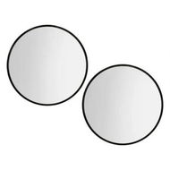 Detailed information about the product Embellir 2 Wall Mirror Makeup 90cm Home Decor Framed Mirrors Bathroom Round Black
