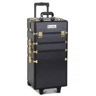 Detailed information about the product Embellir 7 in 1 Portable Cosmetic Beauty Makeup Trolley - Black & Gold