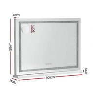 Detailed information about the product Embellir Bluetooth Makeup Mirror 80x58cm Hollywood Vanity with LED Light Crystal