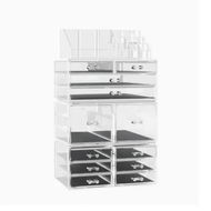 Detailed information about the product Embellir Makeup Case Acrylic Cosmetic Organizer Storage Box Jewellery Holder