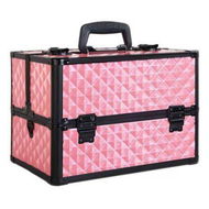 Detailed information about the product Embellir Portable Cosmetic Beauty Makeup Case - Diamond Pink