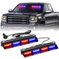 Detailed information about the product Emergency Dash Strobe Lights, Safety Flashing Warning Hazard Interior Light Bar for Construction Vehicles Trucks 36 x 3 cm, Red Blue