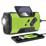 Detailed information about the product Emergency Hand Crank Weather Radio AM/FM/NOAA Portable Solar With SOS Alarm LED Flashlight & Reading Lamp - Green.