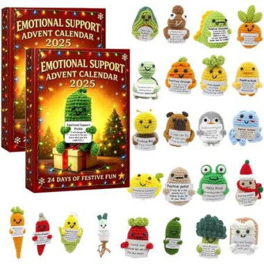Emotional Support Advent Calendar 2026,24 Days Christmas Advent Calendar with 24 Unique Emotional Support Tools,Birthday and Christmas Gifts,2 Pack