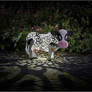 Detailed information about the product Enchanting Garden Decor: Smart Resin Daisy Cow Solar Light (30x20x18cm)