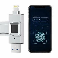 Detailed information about the product Encrypted USB Flash Drive Fingerprint 2-in-1 Secure Password Protected U Disk Photo Memory Stick for Phone PC with 360 Degree Protection Cover(64GB)