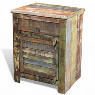 Detailed information about the product End Table with 1 Drawer 1 Door Reclaimed Wood