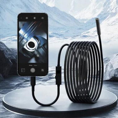 Endoscope Camera Bore Scope Inspection Car Sewer Snake Cam Tools 7.9mm Dual Len 2MP HD 8 LED Lights Android iOS iPad USB Type-C Phones Waterproof Cord