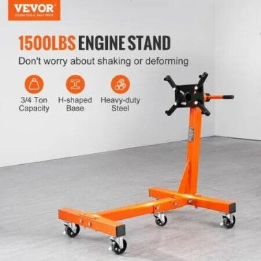 Engine Stand 1500LBS Folding Motor Hoist Dolly w/ Adjustable Mounting Head