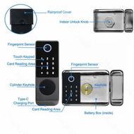 Detailed information about the product Enhanced Home Security Tuya Wifi Smart Door Lock: Fingerprint, Card, Password, and Key Access