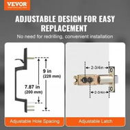 Detailed information about the product Entry Door Handle, Matte Black Square Handle Set with Lever Door Handle No Lock, Adjustable Hole Space, Front Door Handle with Reversible for Right and Left Handed Entrance and Front Door