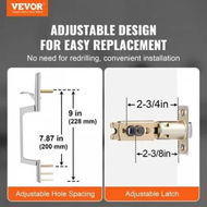 Detailed information about the product Entry Door Handle, Satin Nickel Square Handle Set with Lever Door Handle No Lock, Adjustable Hole Space, Front Door Handle with Reversible for Right and Left Handed Entrance and Front Door