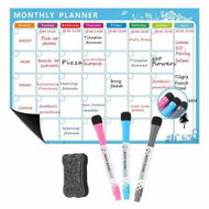 Detailed information about the product Erasable Month And Week Planner Magnetic Board Dry Erase Whiteboard Refrigerator Sticker Message Board Soft Whiteboard Set White And Blue