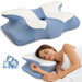 Ergonomic Cervical Memory Foam Pillow for Neck and Shoulder Support, Butterfly Shape Support Pillow with Breathable Cover for Side Sleepers (Blue). Available at Crazy Sales for $29.95