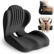 Detailed information about the product Ergonomic Lumbar and Seat Support Cushion,2 in 1 Memory Foam Cushion with Coccyx Hollow Design for Office Chair Home Use,Relieves Back & Hip Pressure Black