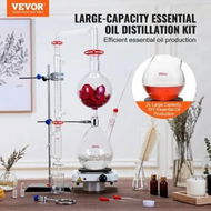 Detailed information about the product Essential Oil Distillation Kit 2000ml Distillation Apparatus 3.3 Boro Lab Glassware Distillation Kit with 1000W Heating Plate and 24 40 Joint 28 pcs Set