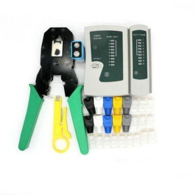 Ethernet Network Cable Tester Tools Kits RJ45 Crimper Stripper Wire Detector