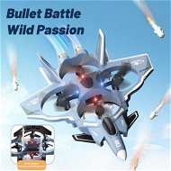 Detailed information about the product EVA Fighter Drone with HD Camera and Dual Battery RC, Quadcopter with Assisted Landing, Small Plane for Kids and Beginners