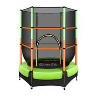 Detailed information about the product Everfit 4.5FT Trampoline for Kids w/ Enclosure Safety Net Rebounder Gift Green