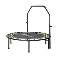 Detailed information about the product Everfit 48inch Round Fitness Trampoline Rebounder Adjustable Handrail Green