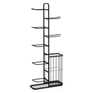 Detailed information about the product Everfit Ball Storage Rack Sports Equipment Organizer 7-Tier with Basket for Garage Gym Black
