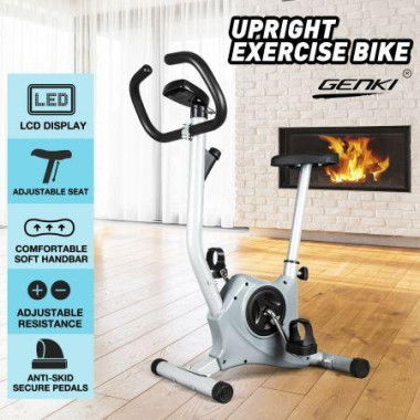 Excercise Bike Stationary Belt Bicycle Spin Gym Trainer Indoor Cycling Pedal Exerciser Cardio Equipment Grey