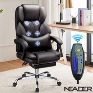 Detailed information about the product Executive Office Chair Computer Gaming Desk Seat Lumbar Massage Pillow Footrest PU Recliner Comfortable Work Study Armchair Ergonomic Grey