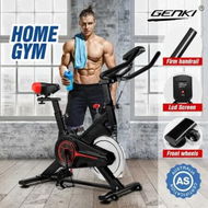 Detailed information about the product Exercise Bike Stationary Indoor Cycling Bicycle Spin Workout Home Gym Fitness Training Equipment Belt Drive Resistance LCD Monitor iPad Mount