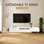 Detailed information about the product Extendable TV Cabinet Stand Unit Console Table Entertainment Unit Centre Bench Television Media Storage Living Room Furniture 200cm to 380cm