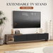 Extendable TV Stand Unit Storage Cabinet Entertainment Centre Console Table Bench 3 Drawers Walnut and Black. Available at Crazy Sales for $199.95