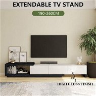 Detailed information about the product Extendable TV Unit Entertainment Centre Storage Cabinet Stand Console Bench Table 190 To 260cm 3 Drawers Black and White