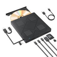 Detailed information about the product External CD/DVD Drive,upgrade 8 in 1,USB 3.0,2 type-c port for Laptop Macbook Desktop PC Compatible with Windows 11/10/8 Linux Mac OS