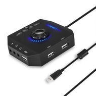 Detailed information about the product External Sound Card, USB Audio Adapter for PC Windows, Mac, Linux, Laptops, Desktops, Stereo Sound Card with 3.5mm Interface and USB Interface, Volume Control, Plug and Play, 6 in 1, Black