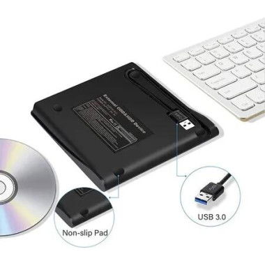 External USB 3.0 DVD Player and CD Drive with Rewriting Capability