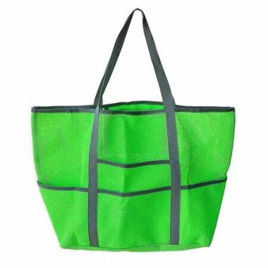 Extra Large Beach Bag, Mesh Beach Tote Bag Great Beach and Pool Bag for Family, Durable Oversized Beach Bag, Green