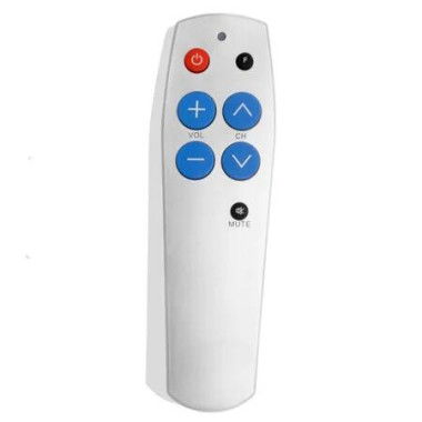 Extra Large Big Button Infrared TV Remote Visually Impaired Aid Universal Fit Seniors Elderly Use for TV, Streaming Box, Soundbar Audio Recevier, DVD, VCR