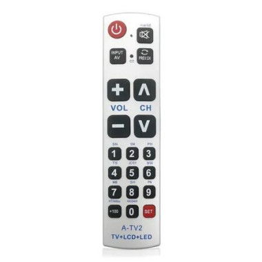 Extra Large Big Button Infrared TV Remote Visually Impaired Aid Universal Fit Seniors Elderly Use for TV, Streaming Box, Soundbar Audio Recevier, DVD, VCR