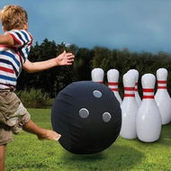 Detailed information about the product Extra-Large Inflatable Bowling Game - Includes 14-Inch Ball and 22-Inch Pins for Kids and All