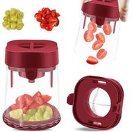 Detailed information about the product Extrusion Fruit Divider, Small Fruit Slicer, Strawberry Cutter, Quarter Fruit Slicer, Kitchen Accessories Cake Decoration Tool (Red)
