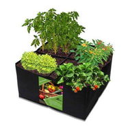 Detailed information about the product Fabric Raised Garden Bed Square Plant Grow Bags Durable Rectangular Container For Vegetable Plants 4-Grid Heavy Planter For Potatoes