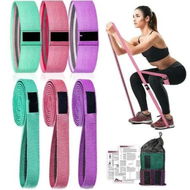 Detailed information about the product Fabric Resistance Bands for Working Out, 6Pack Non-Slip Exercise Bands for Women and Men, Fabric Booty Bands for Home, Fitness, Pilates, Stretching