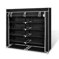 Detailed information about the product Fabric Shoe Cabinet With Cover 115 X 28 X 110 Cm Black