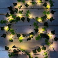 Detailed information about the product Fairy Lights With Leaves 20/100 LEDs Ivy Flower Garland. Fairy Lights Flexible Copper For Interior Bedroom Wedding Party Decoration.