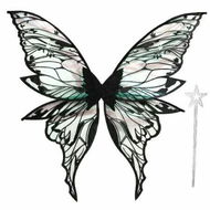 Detailed information about the product Fairy Wings for Women 80x75cm Fairy Costume Set Large Butterfly Wings for Halloween Party,Black