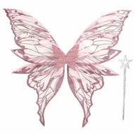 Detailed information about the product Fairy Wings for Women 80x75cm Fairy Costume Set Large Butterfly Wings for Halloween Party,Pink