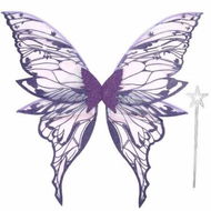 Detailed information about the product Fairy Wings for Women 80x75cm Fairy Costume Set Large Butterfly Wings for Halloween Party,Purple