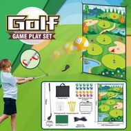 Detailed information about the product Family Fun Golf Chipping Game with Sticky Balls, Darts, durable game mat with realistic putting greens & obstacles for Indoor Outdoor Play, great gift for golf enthusiasts of all ages